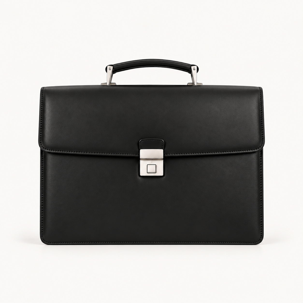 Men's Classic Black Leather Executive Briefcase – Minimalist Professional Business Bag